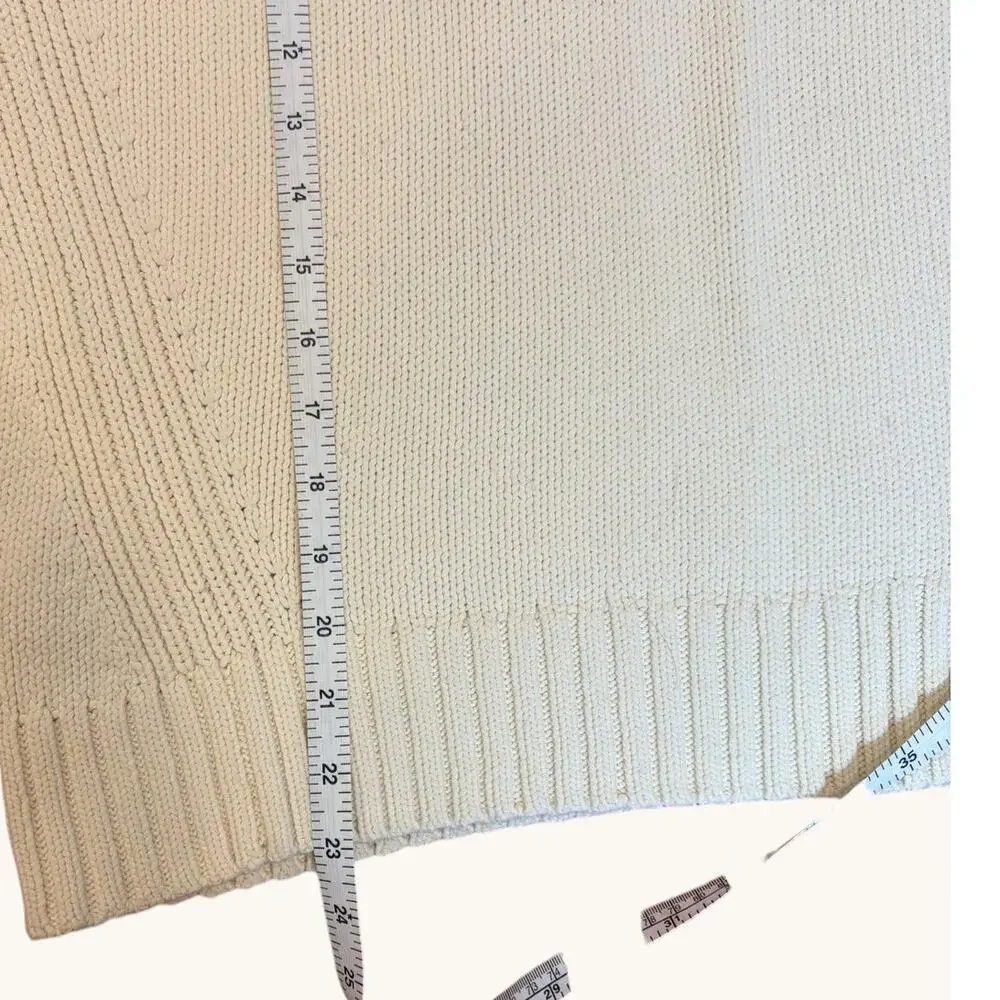 J.CREW Women's 1988 Rollneck Sweater Size Small Ivory Cotton Blend Pullover - Picture 4 of 9